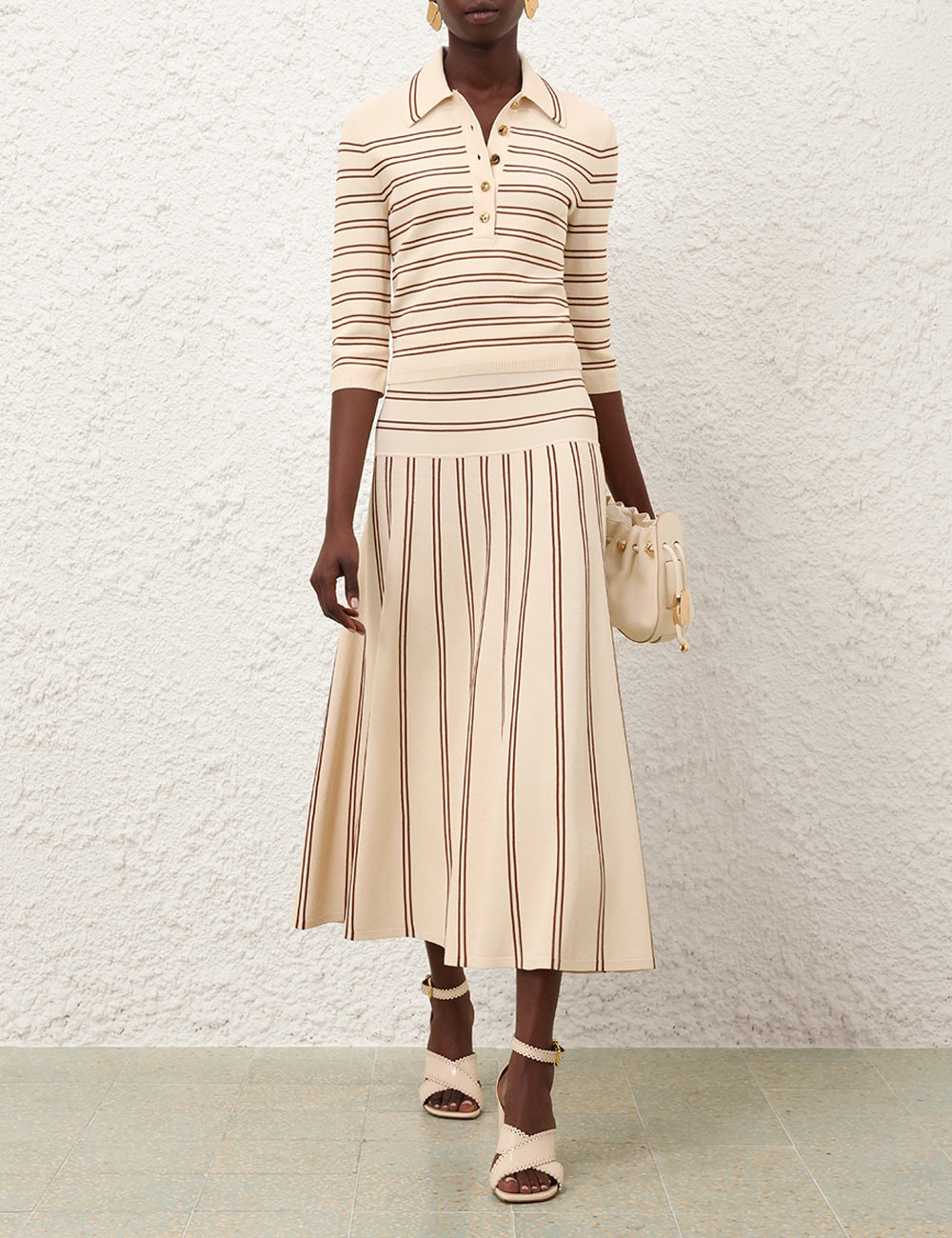 HYPNOTIC STRIPE MIDI SKIRT - 2