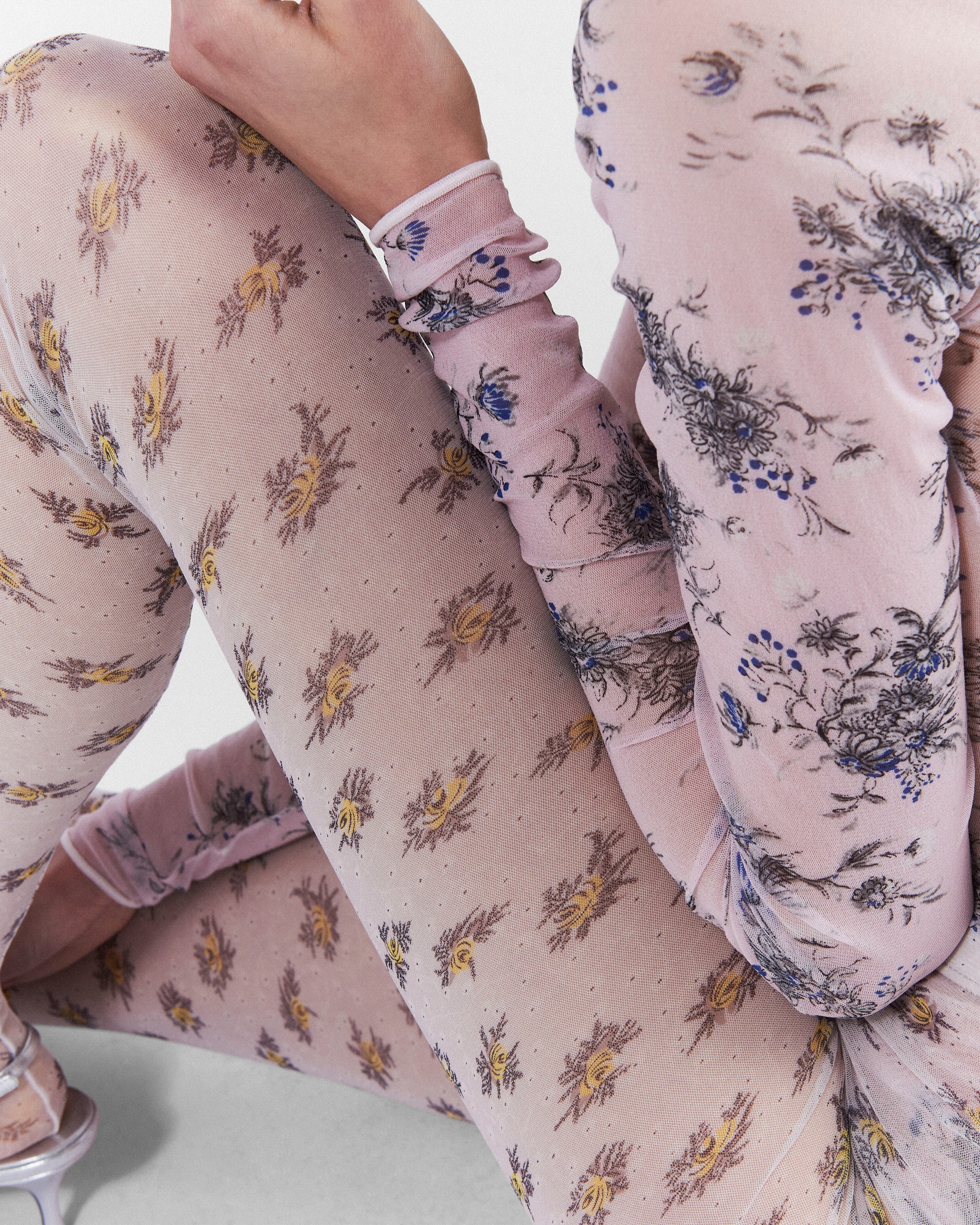 Printed stretch tulle bodysuit - 4