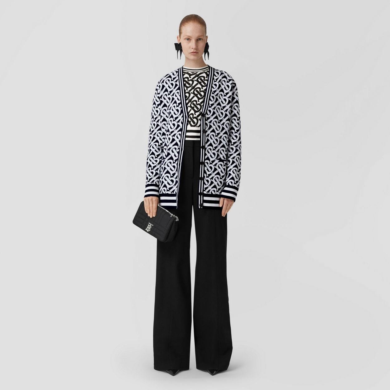 Monogram Wool Blend Jacquard Oversized Cardigan - 5