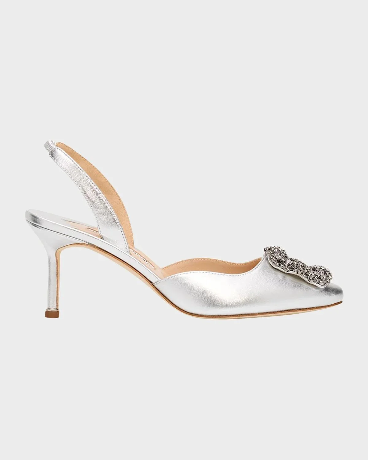 70mm Carolyne Metallic Leather Buckle Pumps - 1