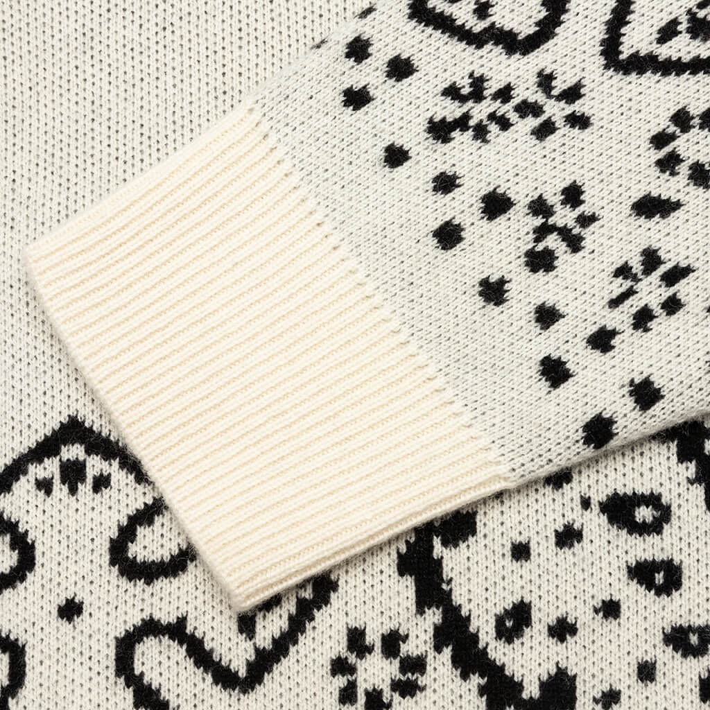 RHUDE BANDANA STRIPE CARDIGAN - CREME/BLACK - 5