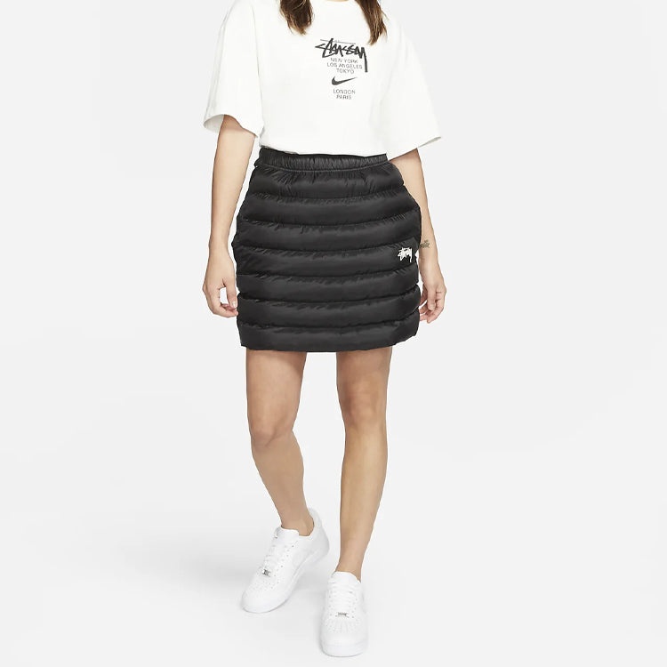 (WMNS) Nike x Stussy Logo Skirt 'Black White' DC1089-010 - 4