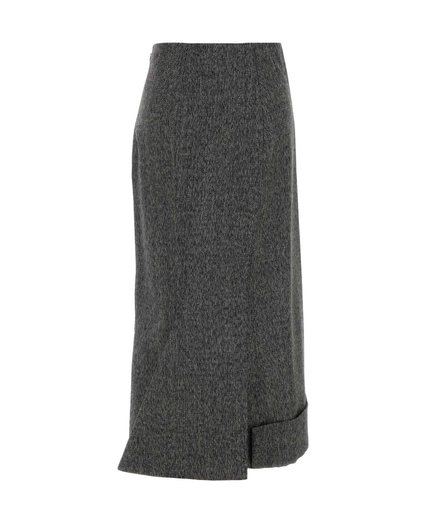 Melange Grey Moulinã¨ Skirt - 2