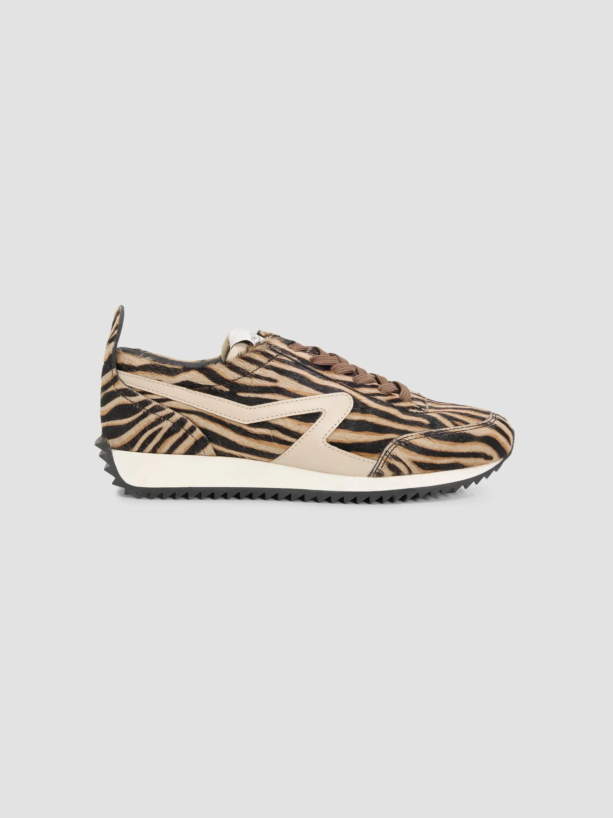 Women's Retro Runner Tiger Stripe Sneakers - Cream Zebra - 1