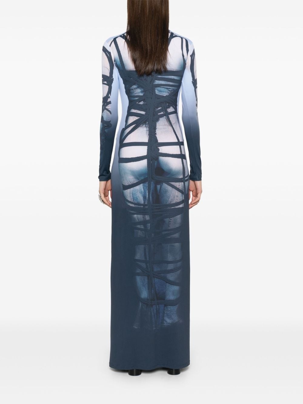 trompe l'oeil-print maxi dress - 4