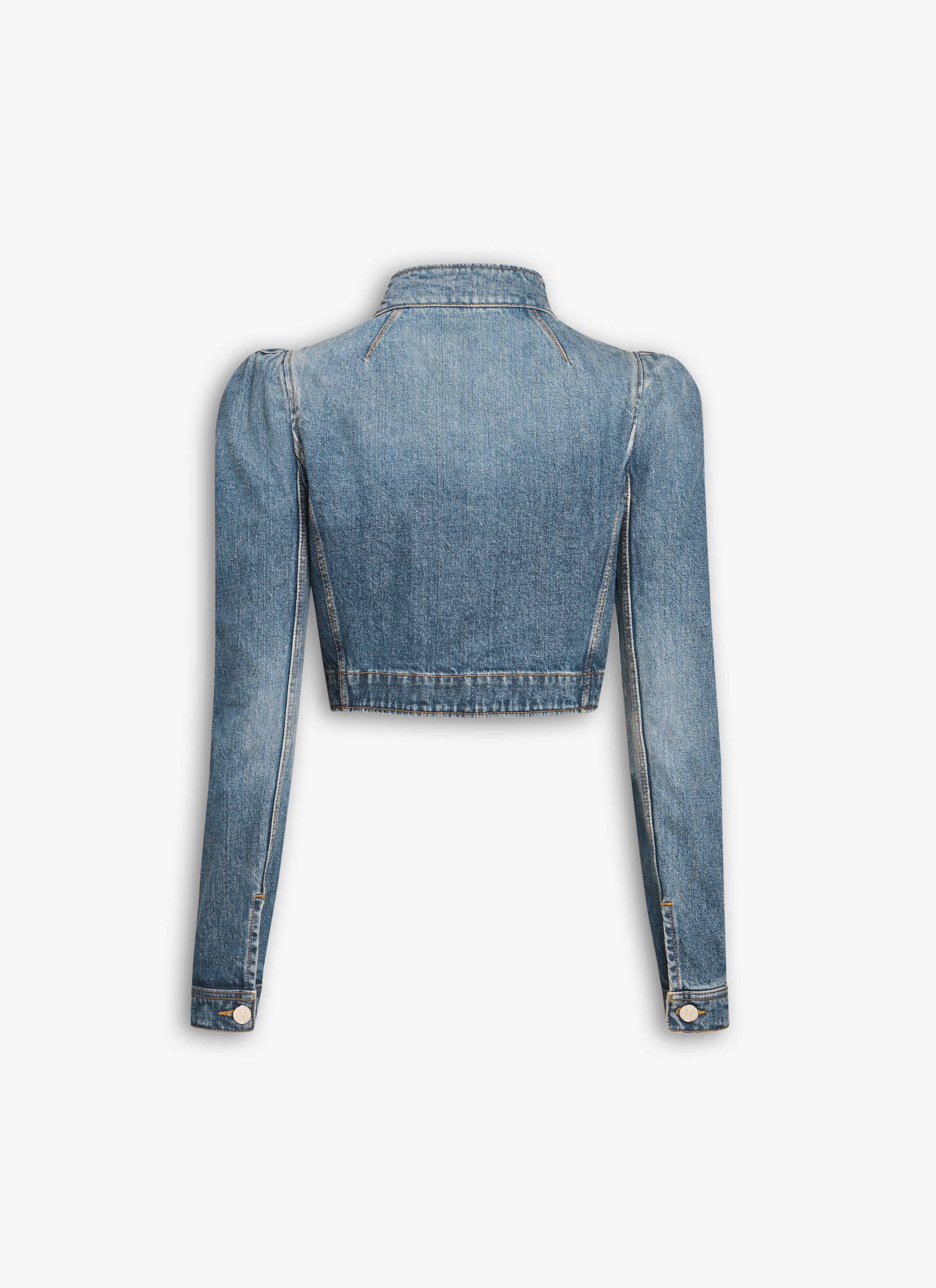 DENIM HIGH NECK JACKET - 4