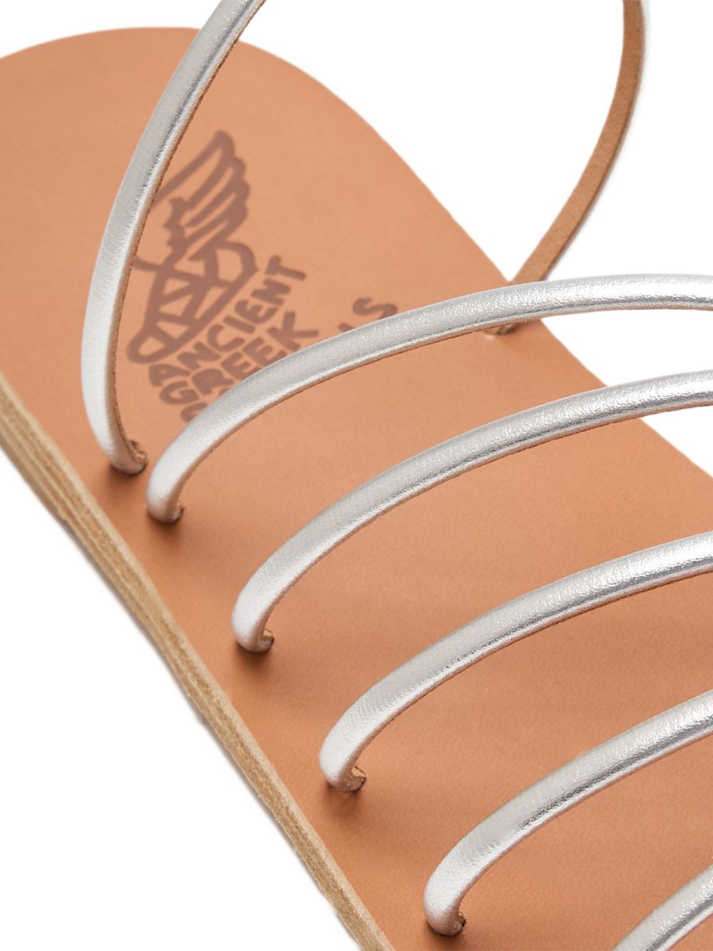 Adriani metallic leather five-strap flat sandals - 3