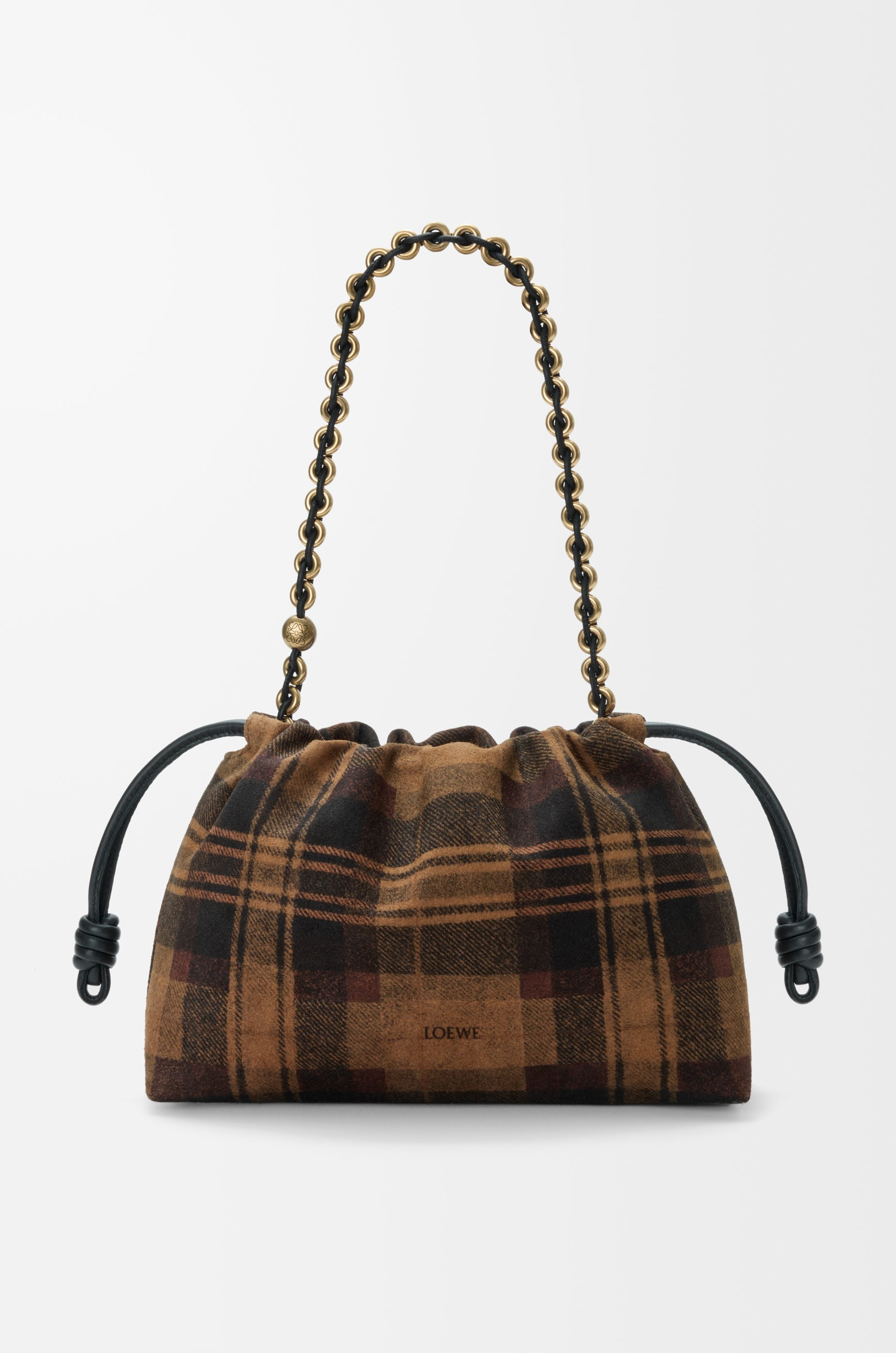 Medium Flamenco purse in tartan suede - 2