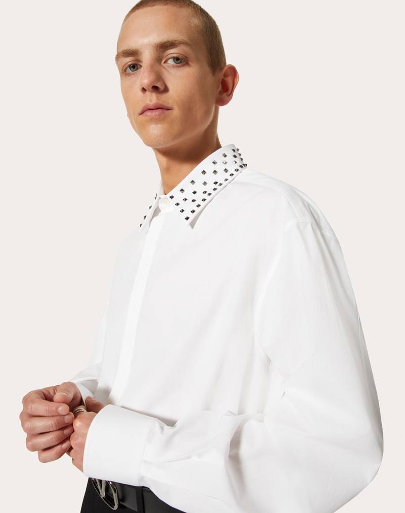 COTTON SHIRT WITH ROCKSTUD SPIKE COLLAR 5
