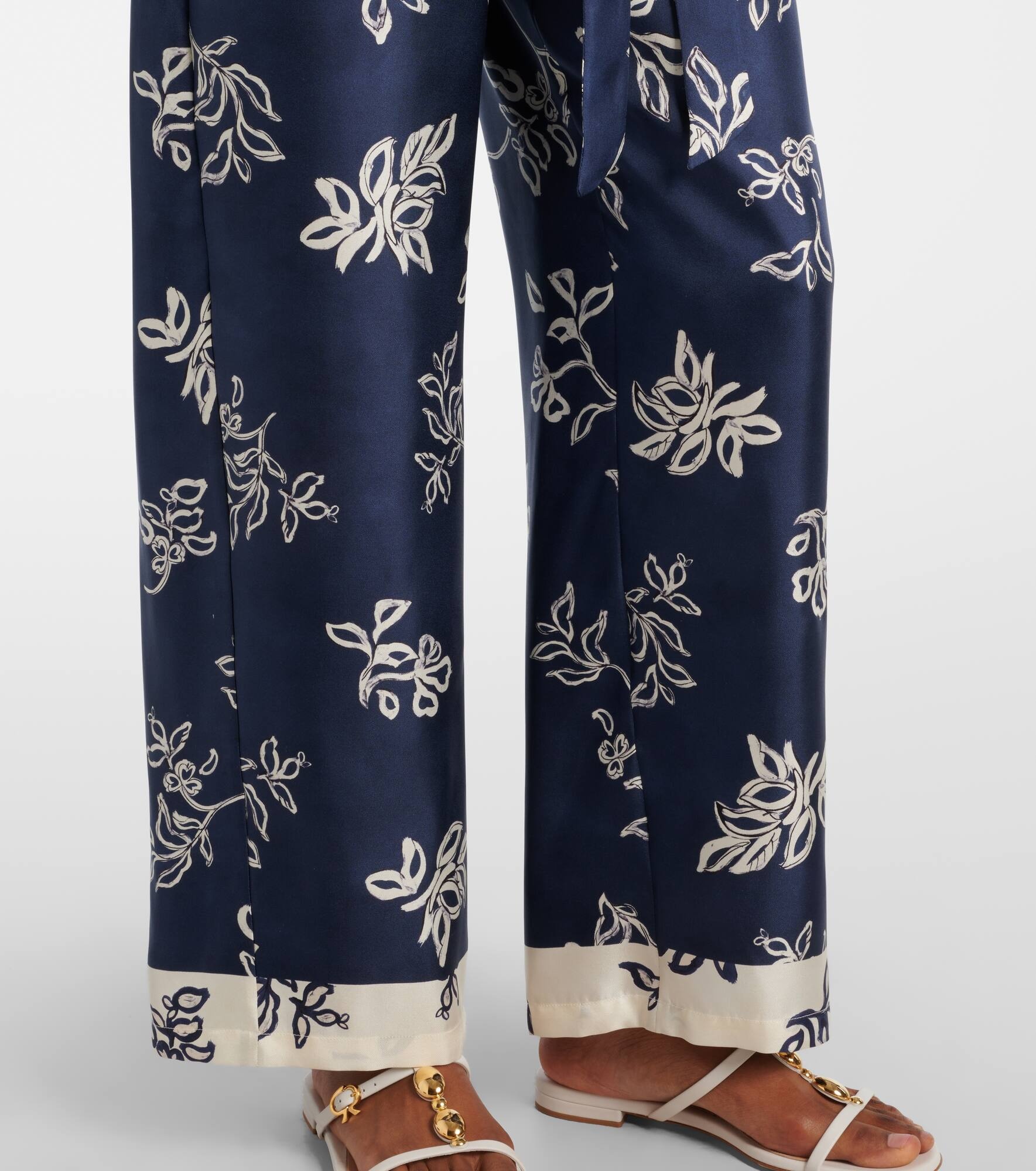 Cinzia high-rise silk wide-leg pants - 5