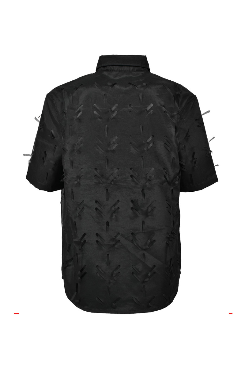 JUNTAE KIM LAYERED LASER SLASH SHIRTS / BLK outlook