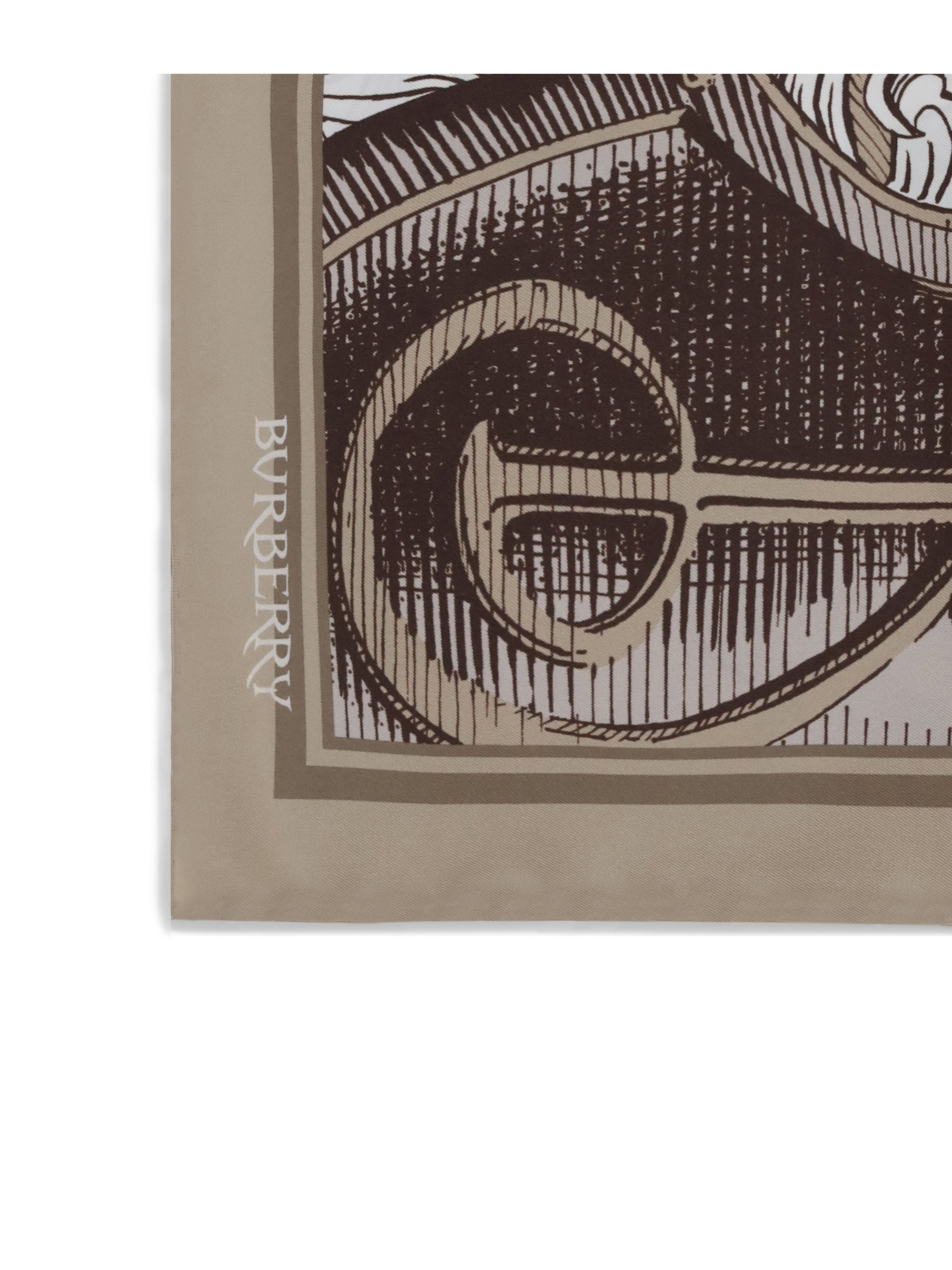 Burberry Men Knight Engraving Print Silk Scarf - 3