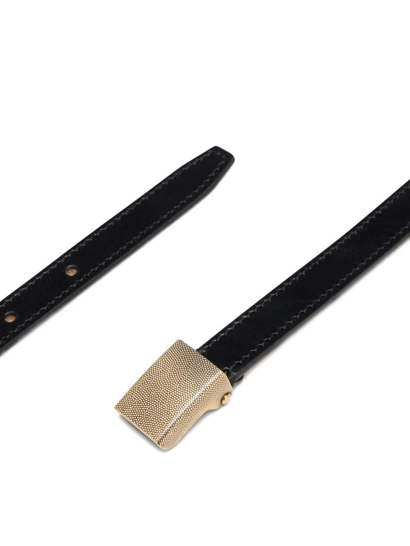 Lemaire textured-buckle leather belt outlook