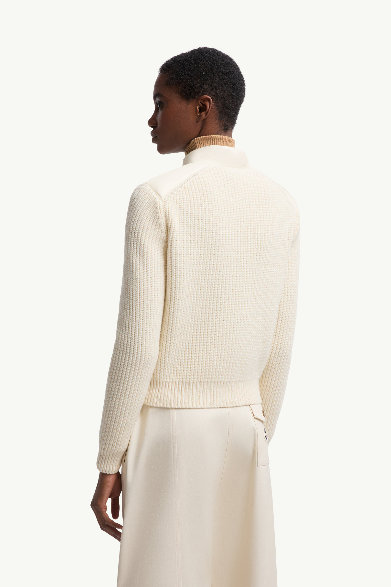 Padded Wool Zip-Up Cardigan - 5