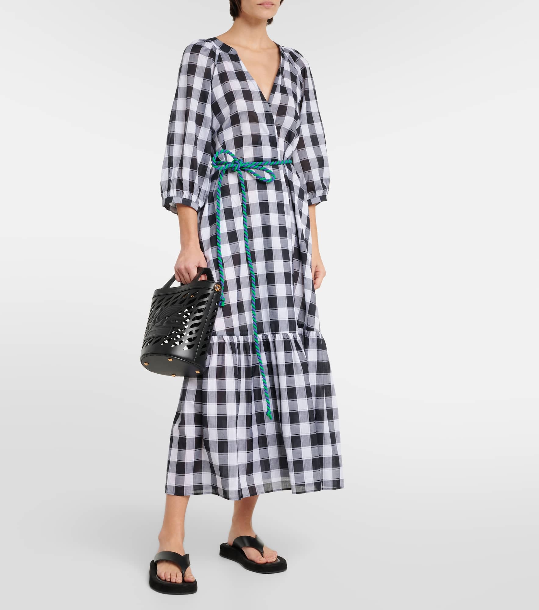 Chess printed cotton midi dress - 2