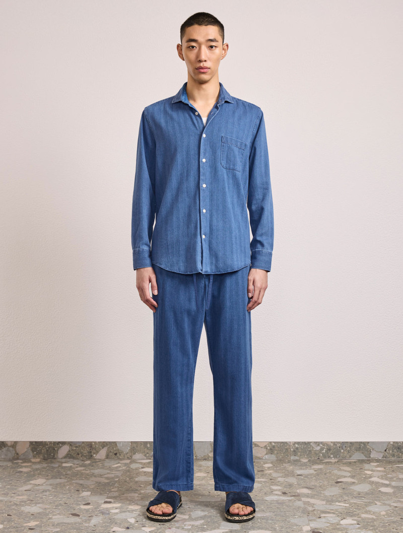 EMILIO HERRINGBONE DENIM SHIRT 3