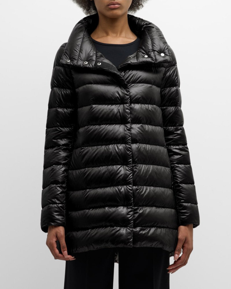Herno Amelia Water-Resistant Ultralight Nylon A-Line Puffer Jacket outlook