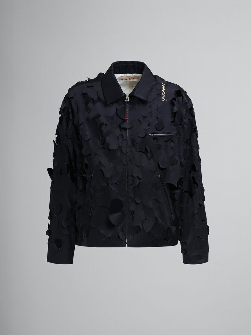 DUCHESS SATIN JACKET WITH CUT-OUT DETAIL - 1