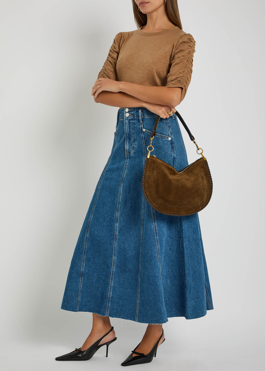 Veronica Beard Alix Panelled Stretch-denim Midi Skirt - 4