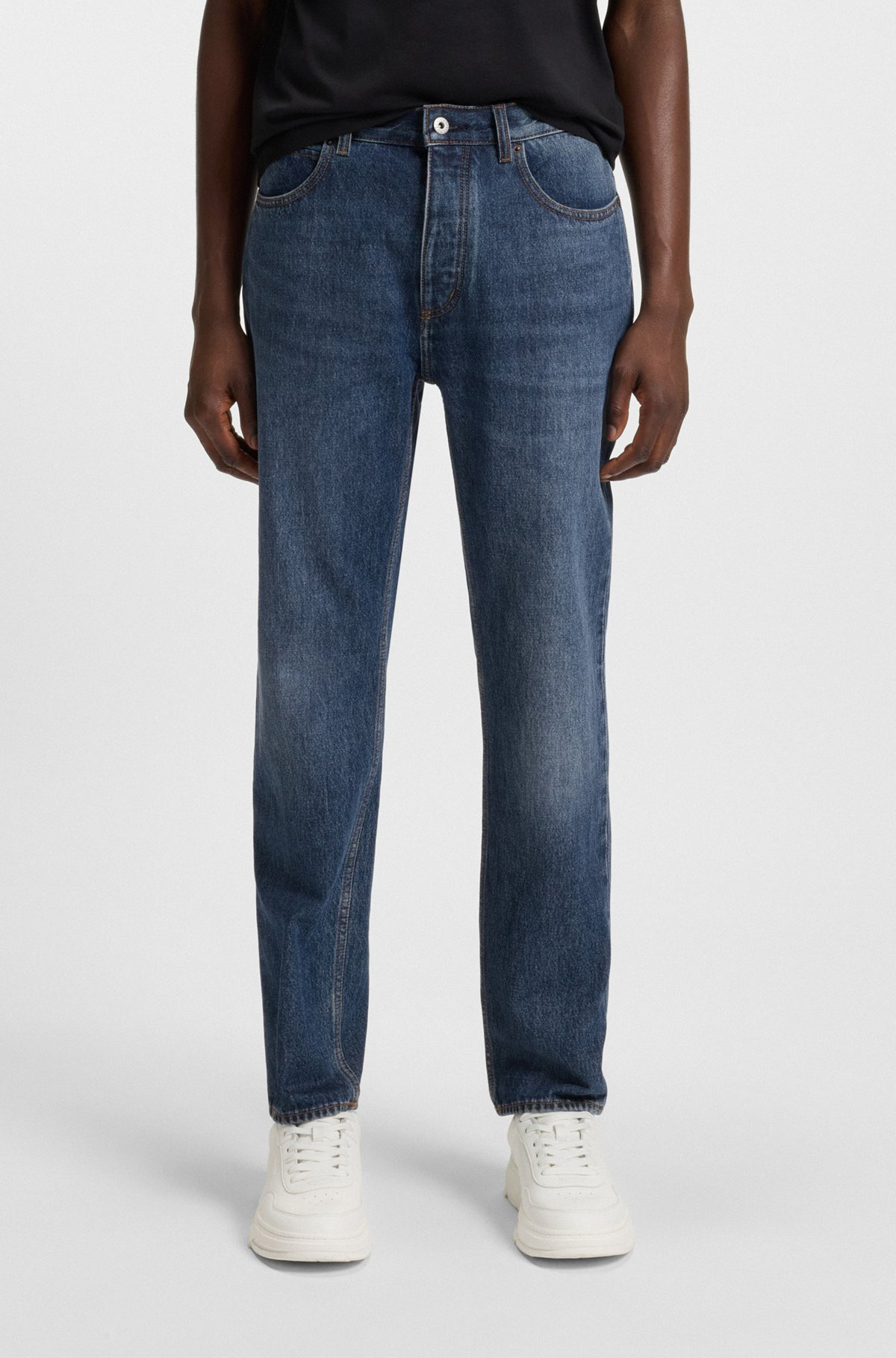 REGULAR-FIT JEANS IN FADED DARK-BLUE DENIM - 2