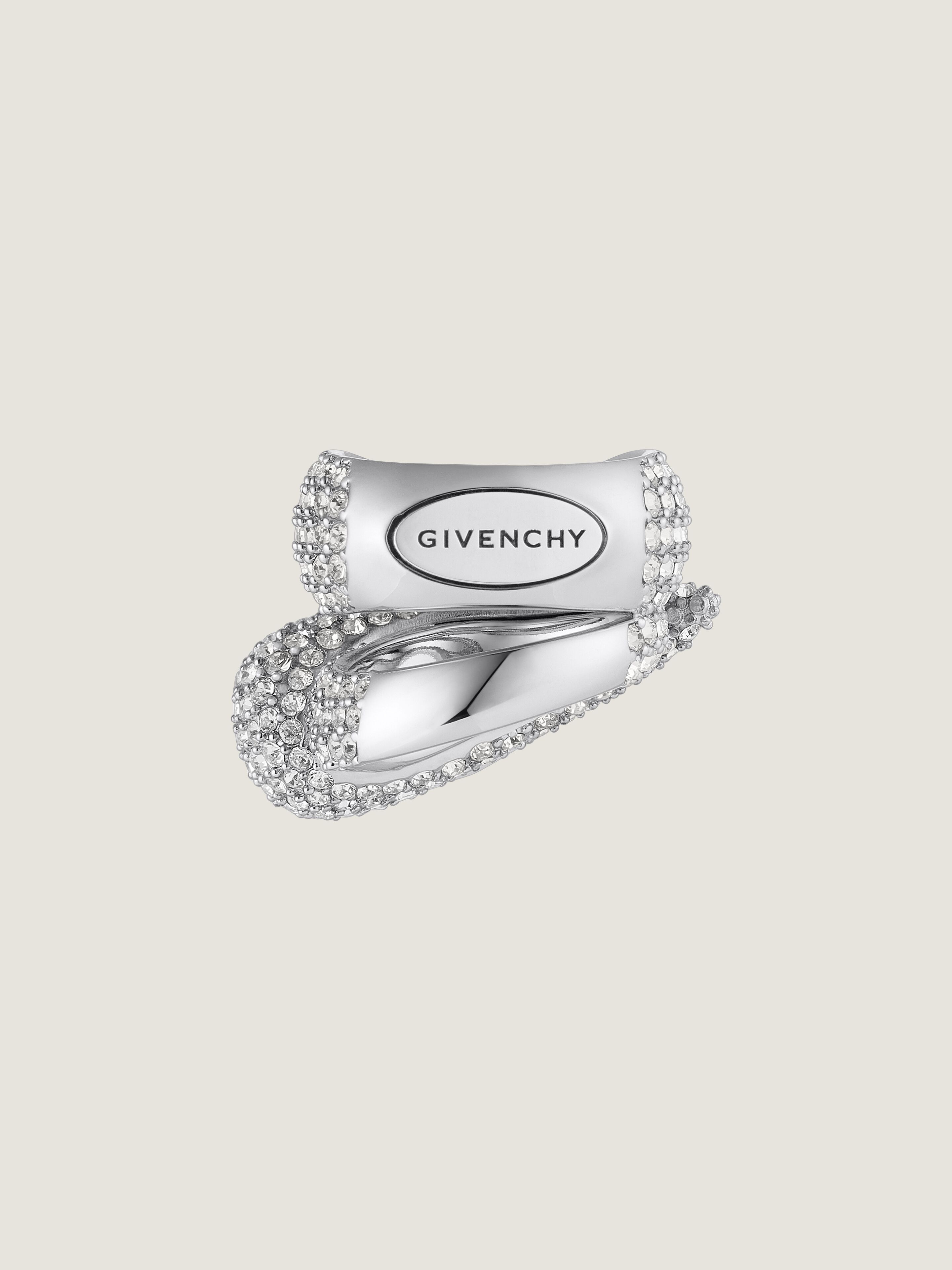 FELINE RING IN METAL WITH CRYSTALS - 3