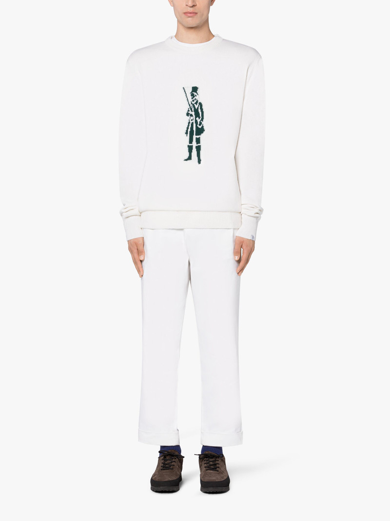 Mackintosh WHITE MERINO WOOL & CASHMERE LOGO CREWNECK SWEATER outlook