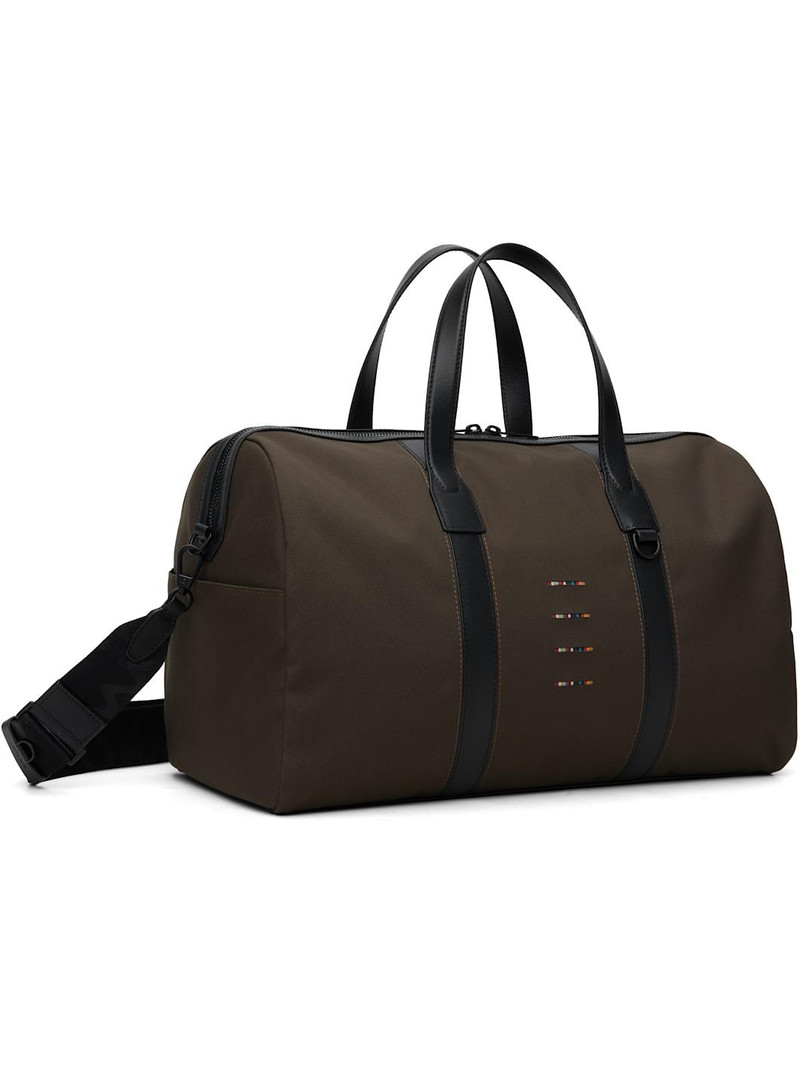 Paul Smith Khaki Cordura Laser 'Signature Stripe' Duffle Bag outlook