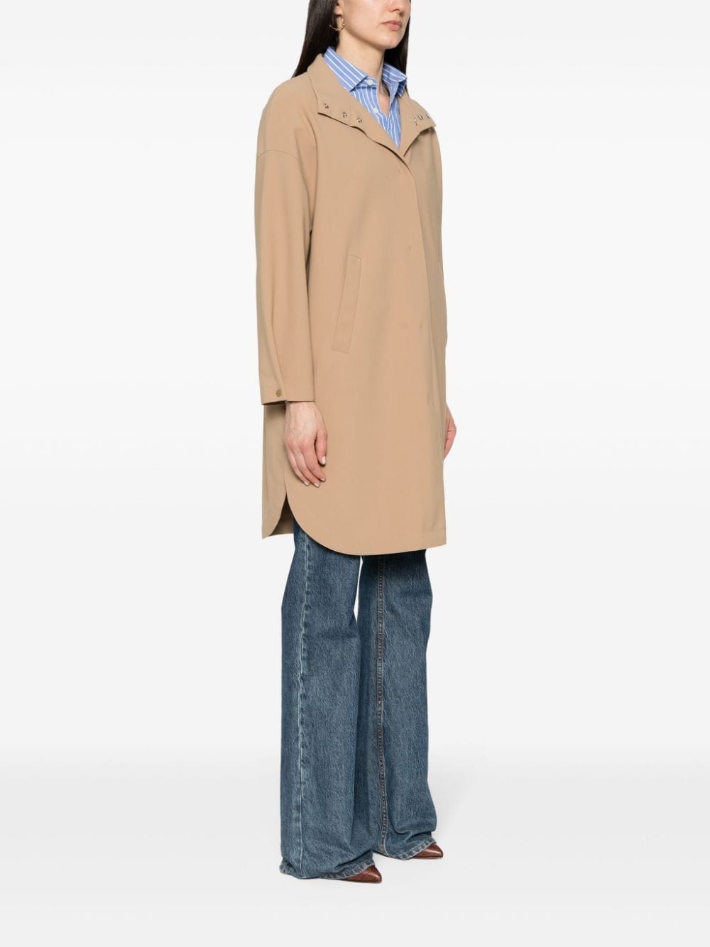 single-breasted midi coat - 3