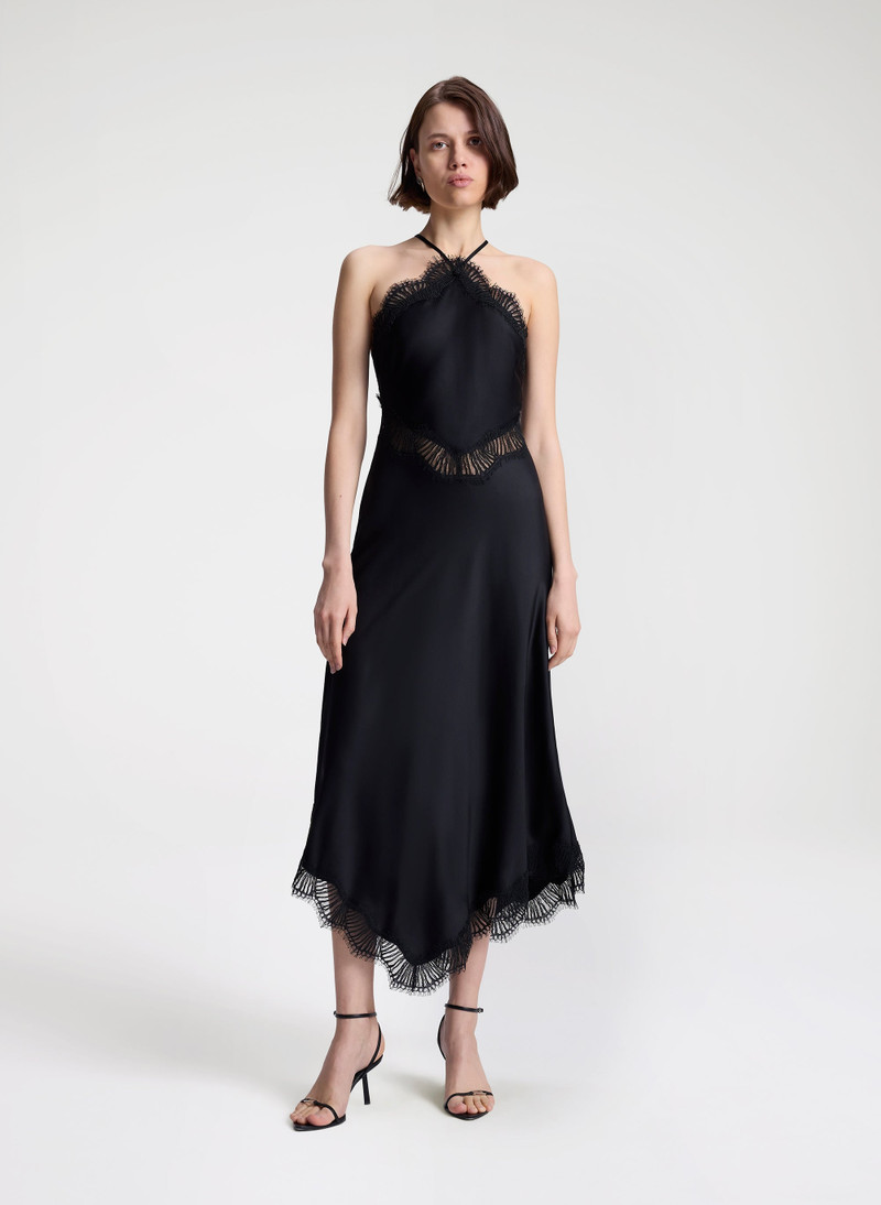 A.L.C. Lucia Satin and Lace Midi Dress outlook