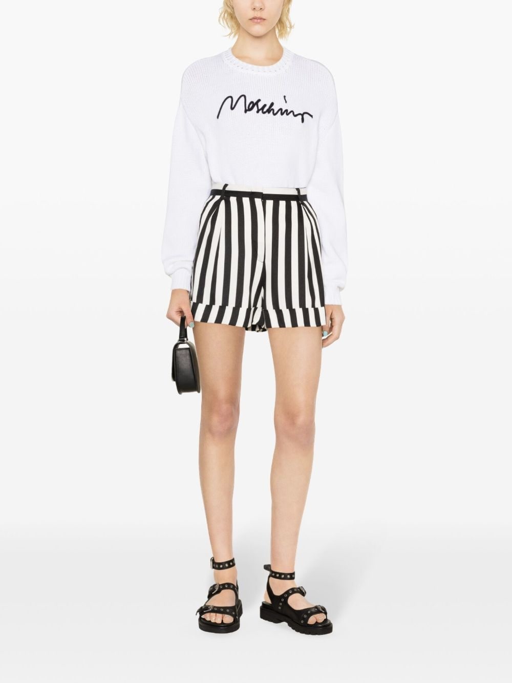 logo-embroidered ribbed jumper - 2