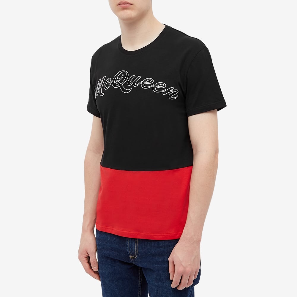 Alexander McQueen Embroidered Script Logo Tee - 3