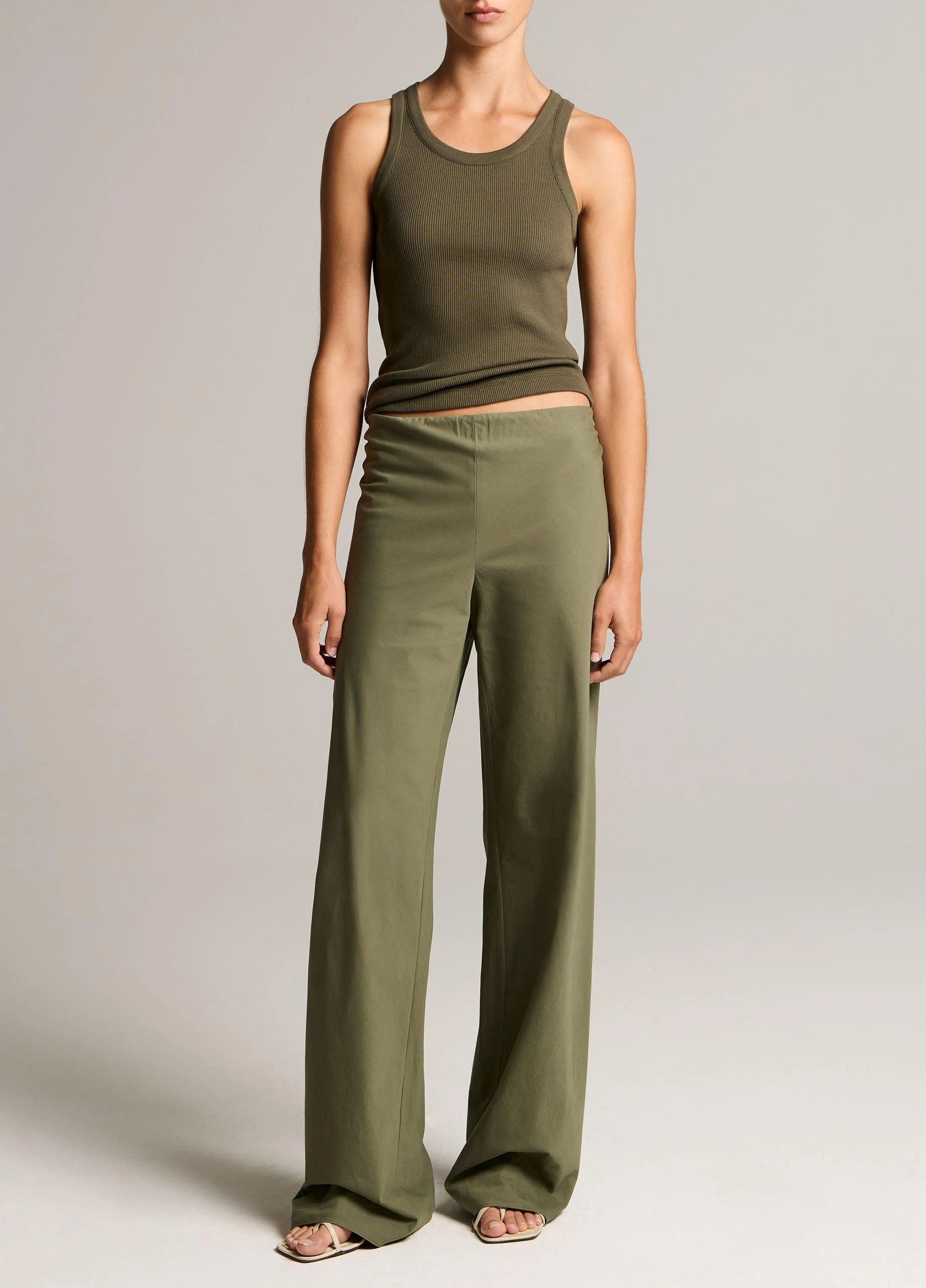 Colette High-Rise Cotton Twill Bias Pant - 1