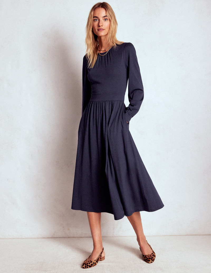Alexandra Jersey Midi Dress-Navy 5