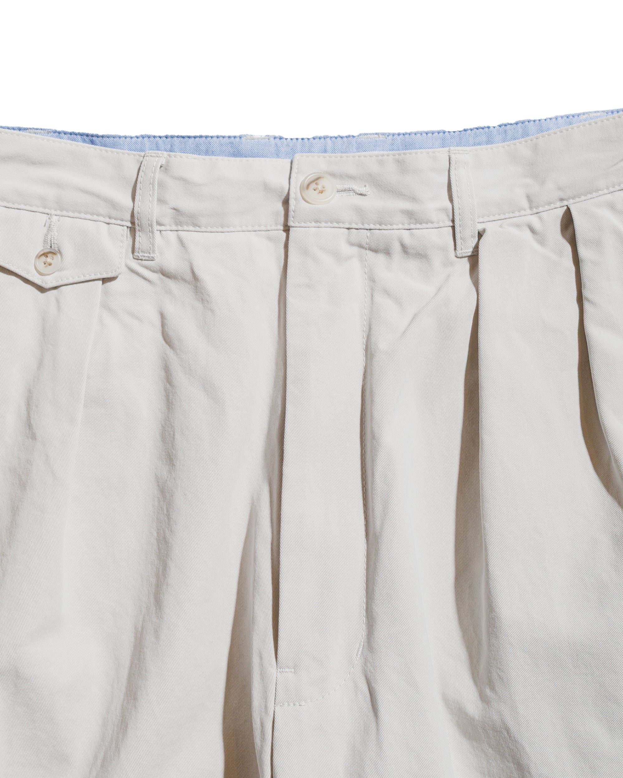 2Pleats Shorts Twill Bio Washed Cement - 5