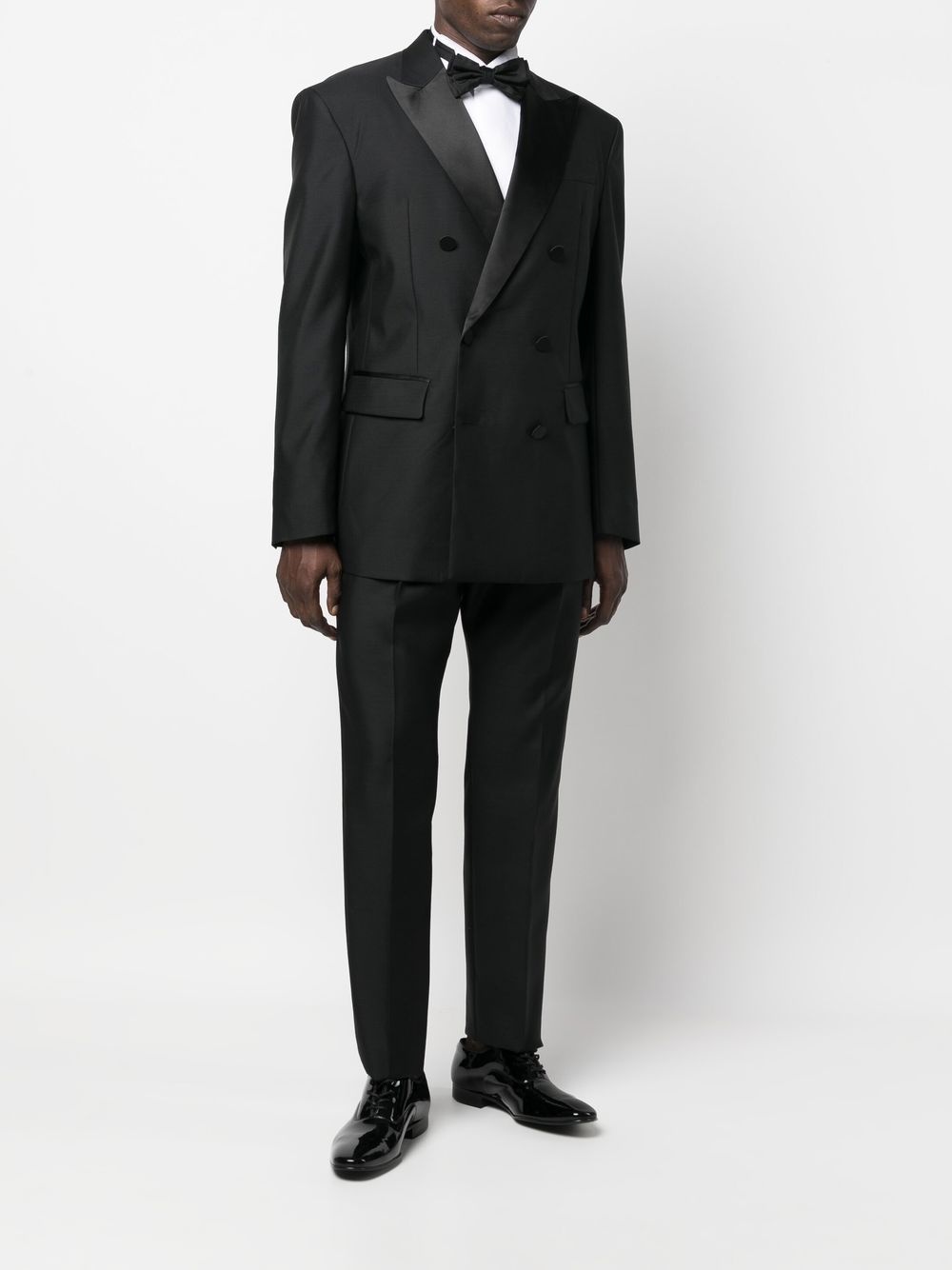 Black wool and silk smoking suit - 8