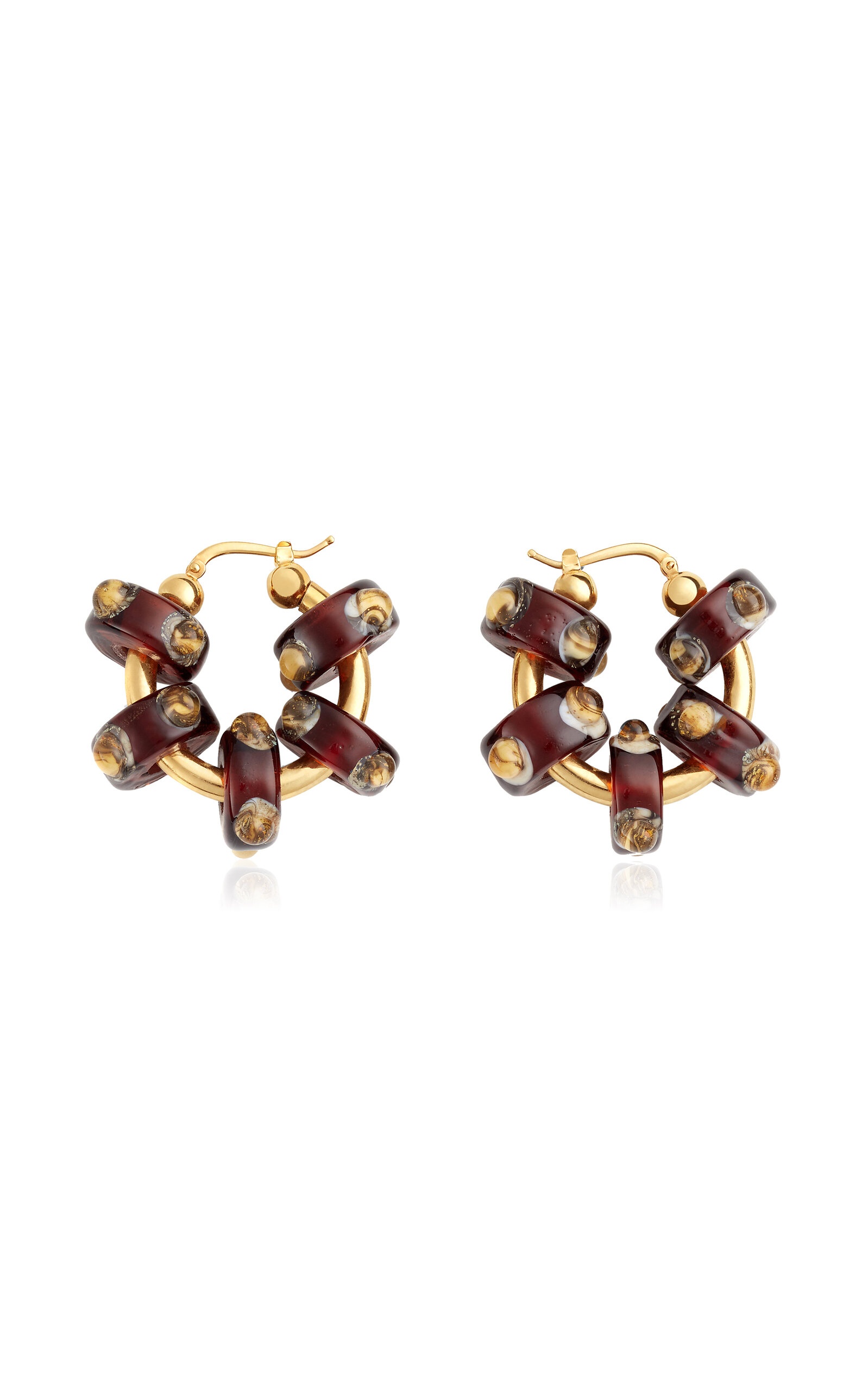 18k Gold-Plated Sterling Silver Glass Earrings gold - 1