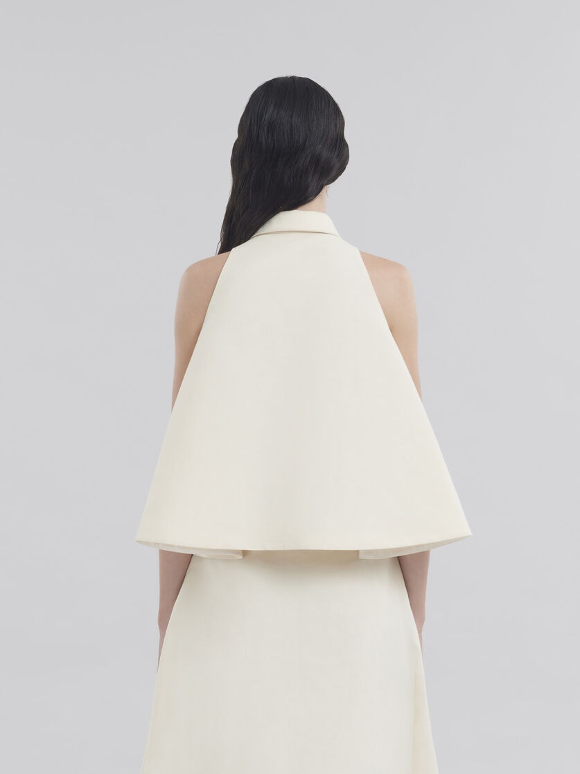 IVORY COTTON FLARED SHIRT WITH MARNI SYMBOL - 3