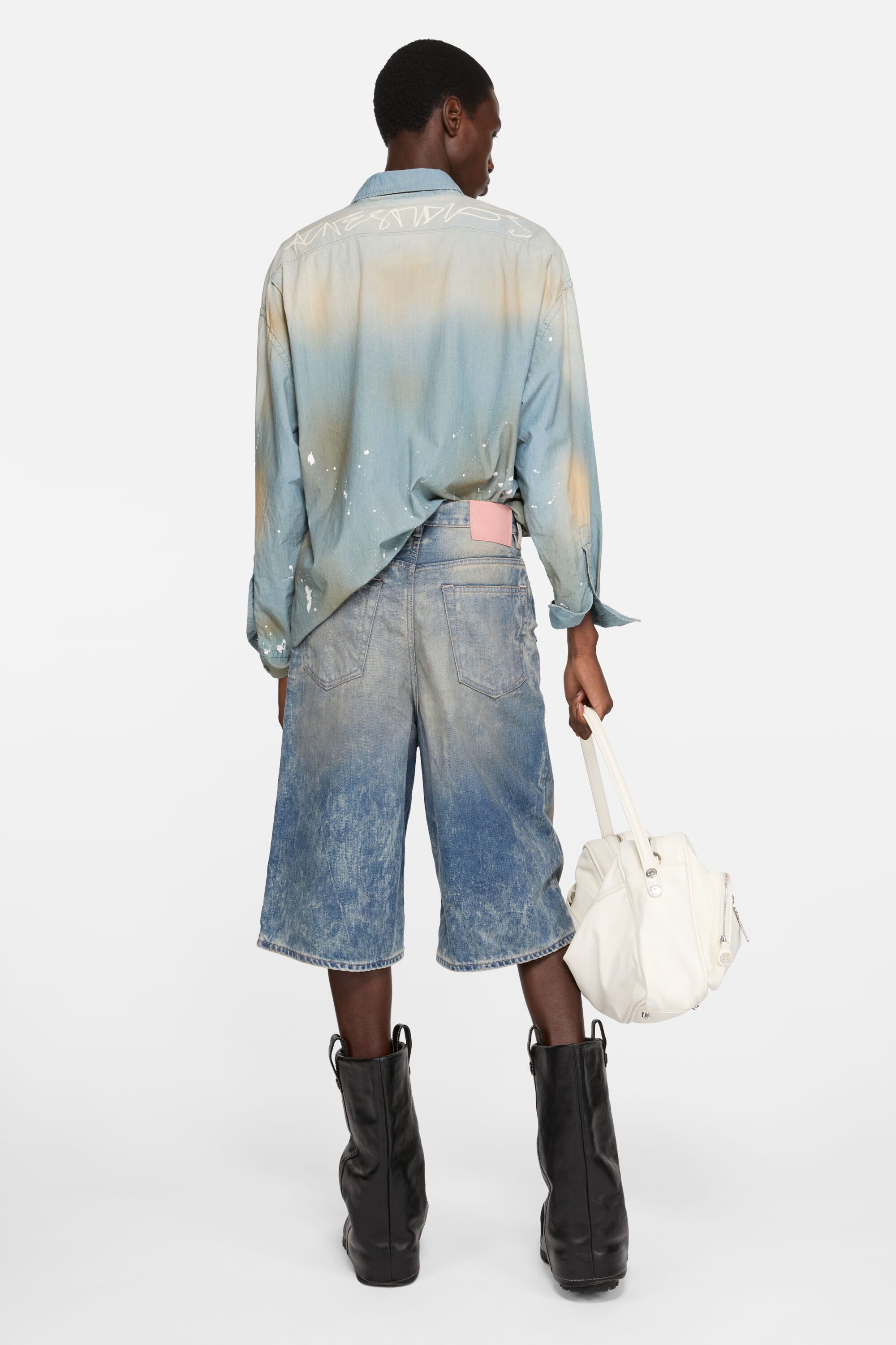 Denim shorts - Loose Fit - Mid blue - 3