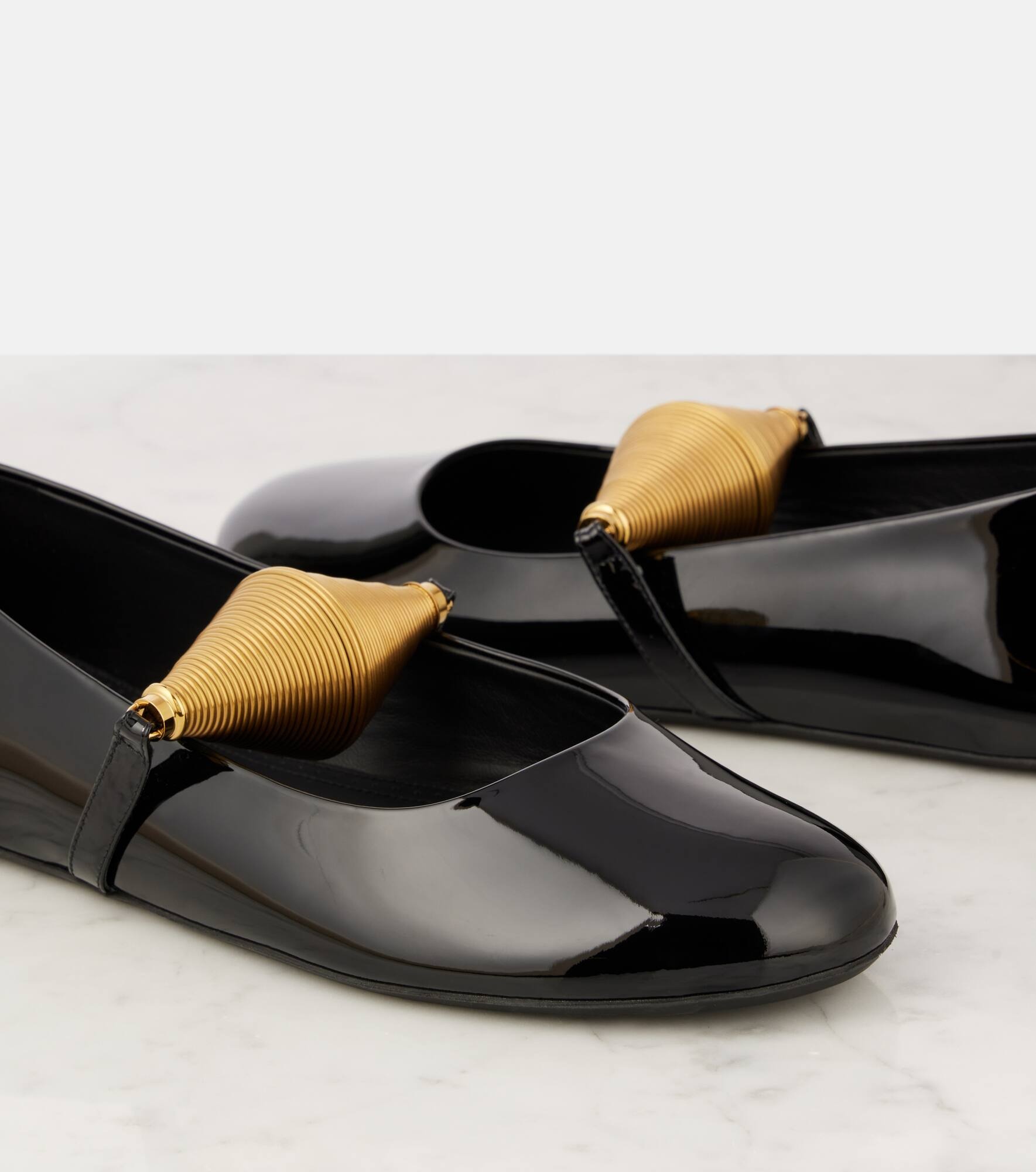 Jewel patent leather ballet flats - 5
