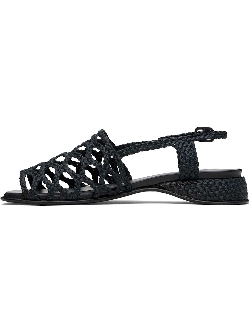 Black Alzira Raffia Sandals - 3