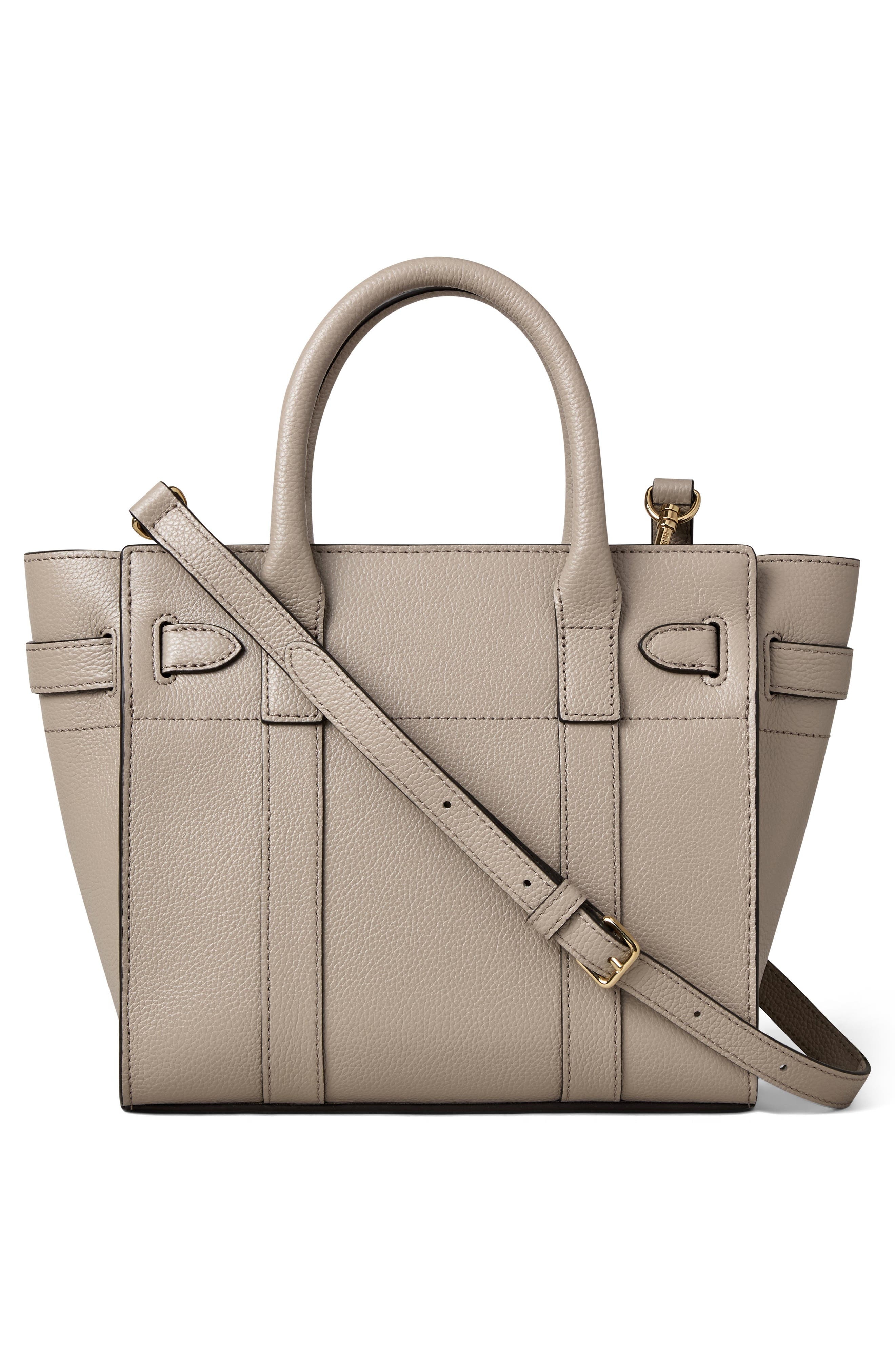 Mulberry Mini Zipped Bayswater Leather Tote in Cashmere Taupe at Nordstrom - 3
