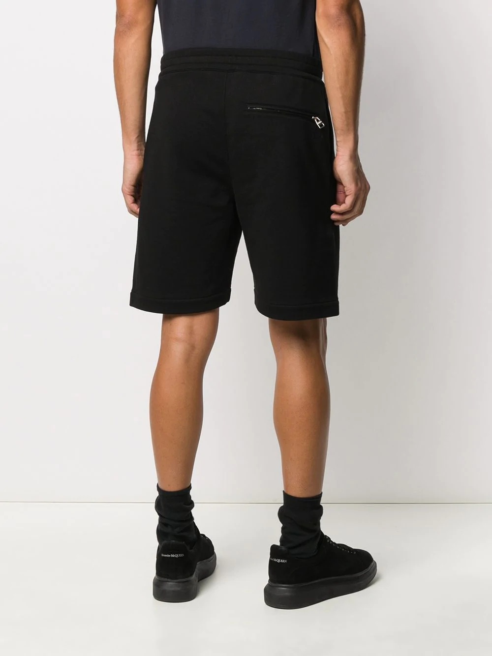 embroidered track shorts - 4