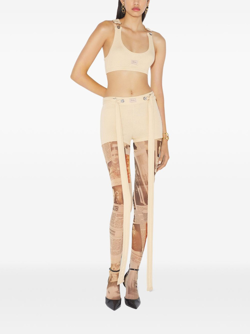 Jean Paul Gaultier ribbed buckled top outlook