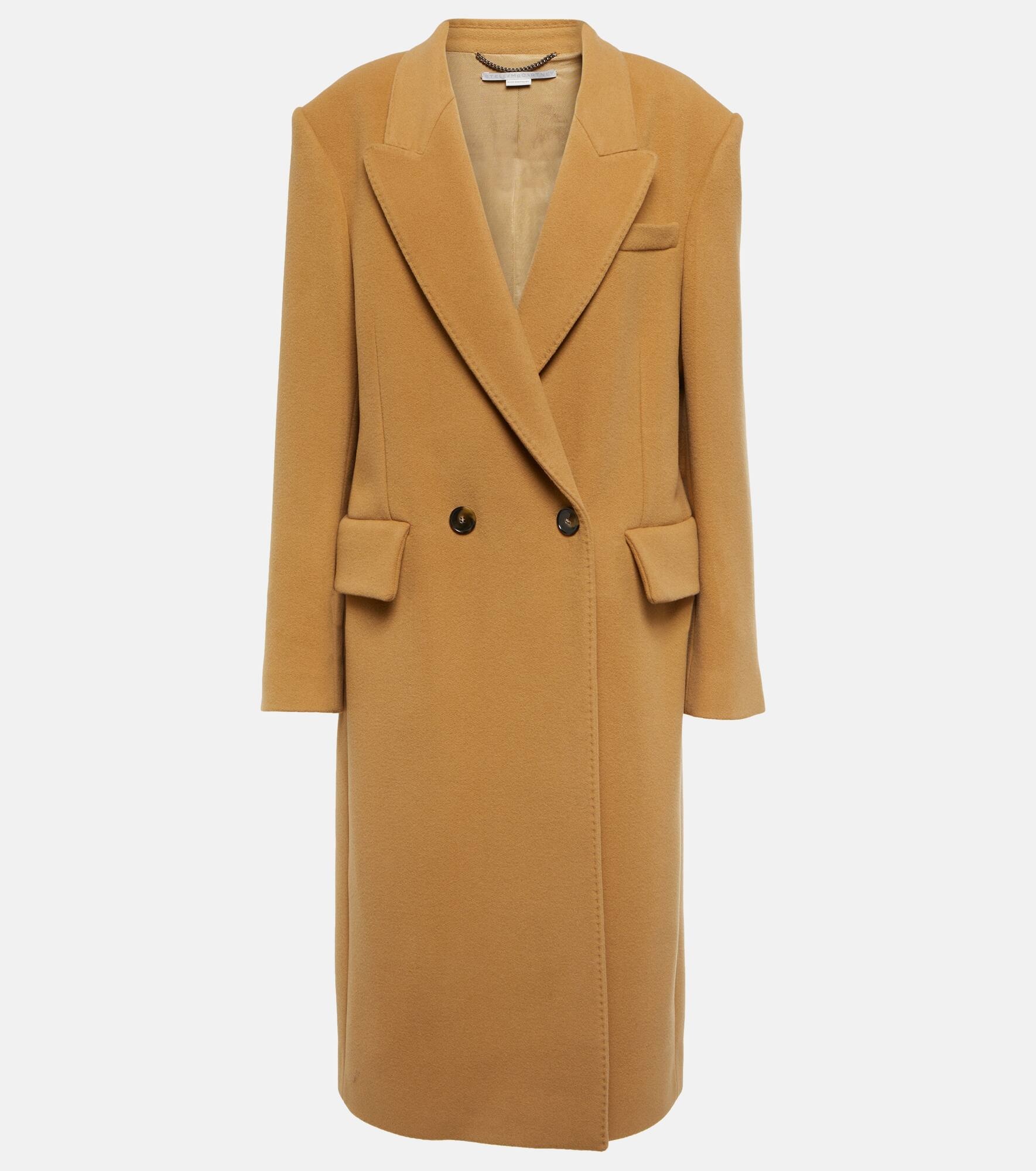 Double-breasted wool coat - 1