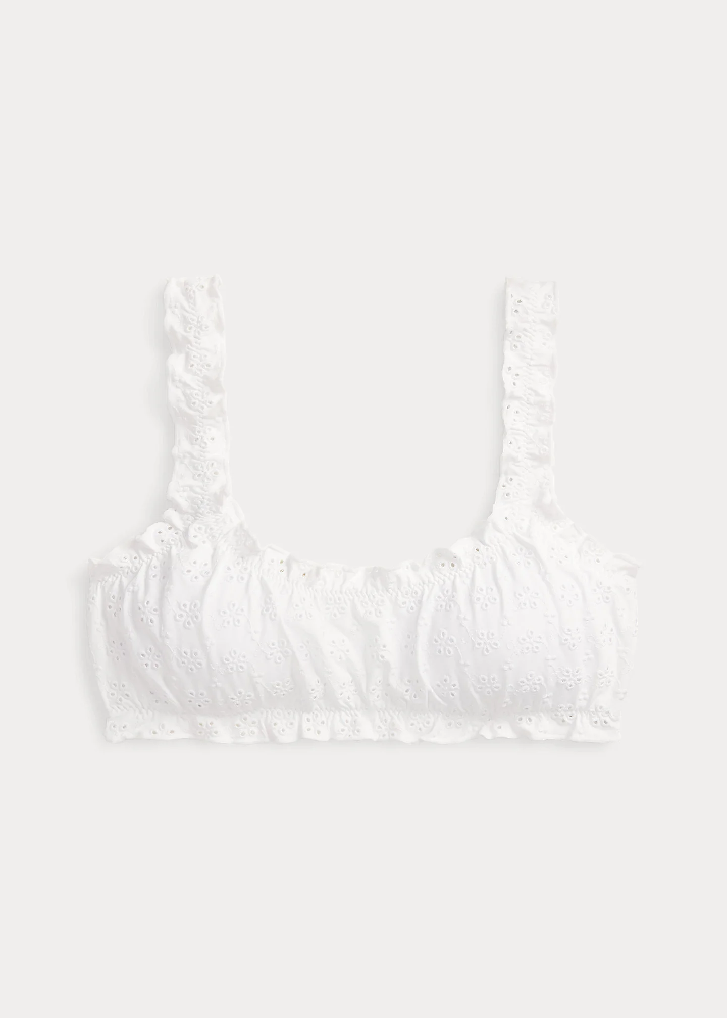 Eyelet Ruffled Bikini Top - 1
