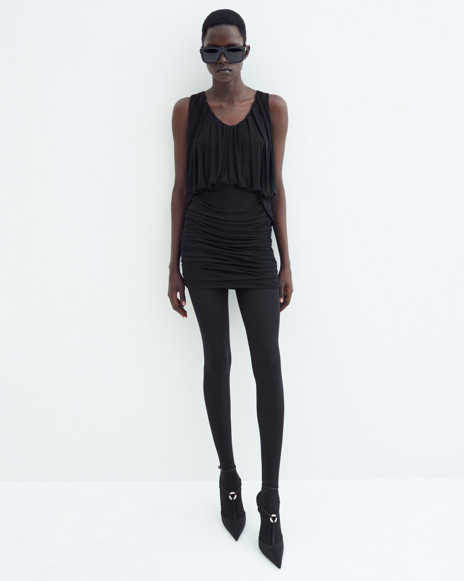 draped dress in jersey - 2