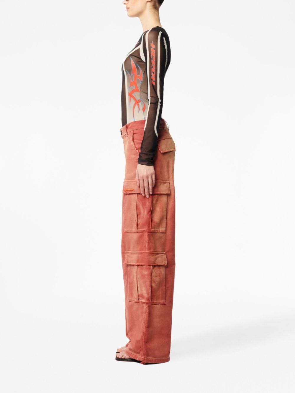 distressed-effect cargo pants - 3