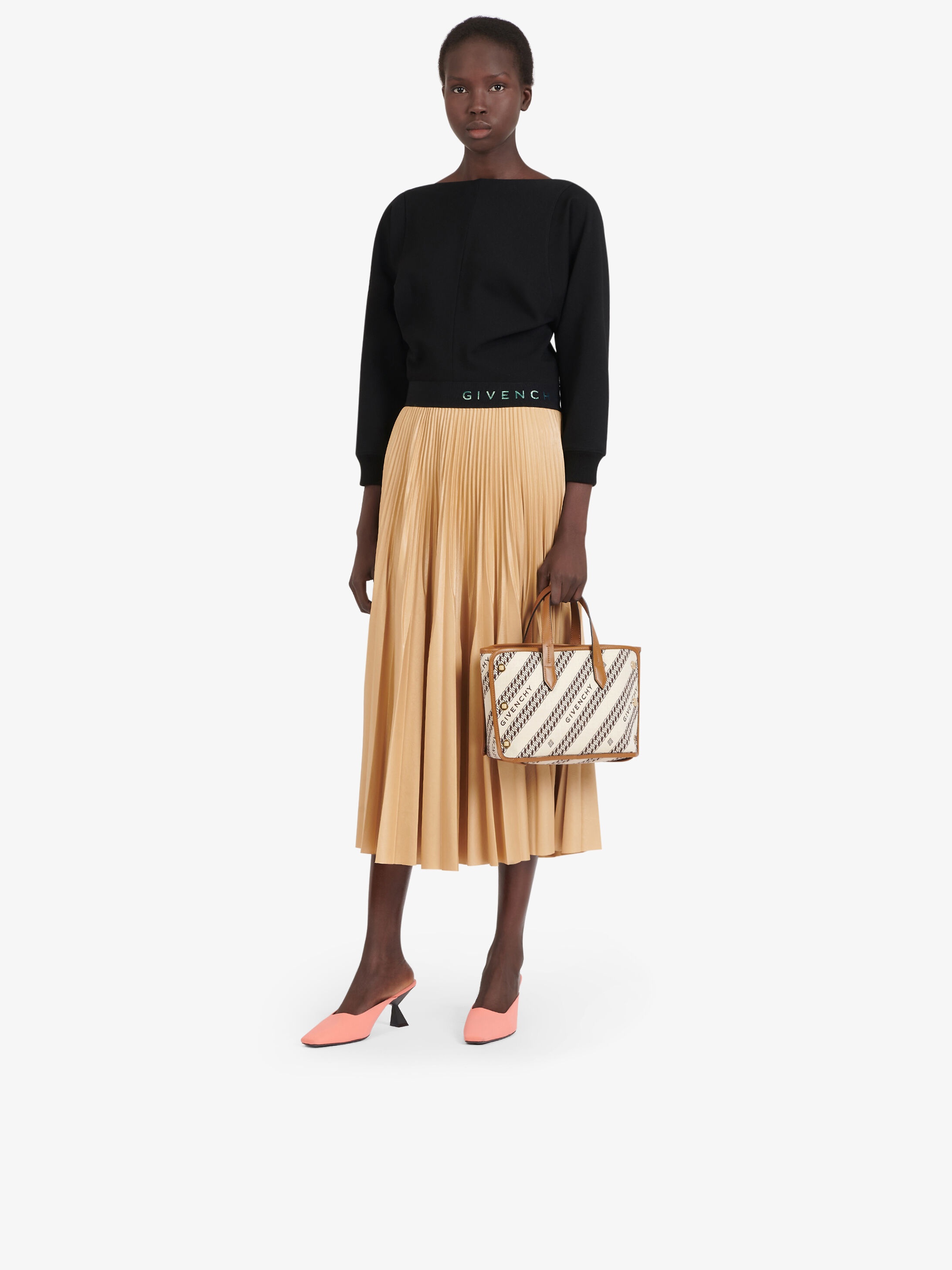 Skirt in varnish pleated jersey - 2