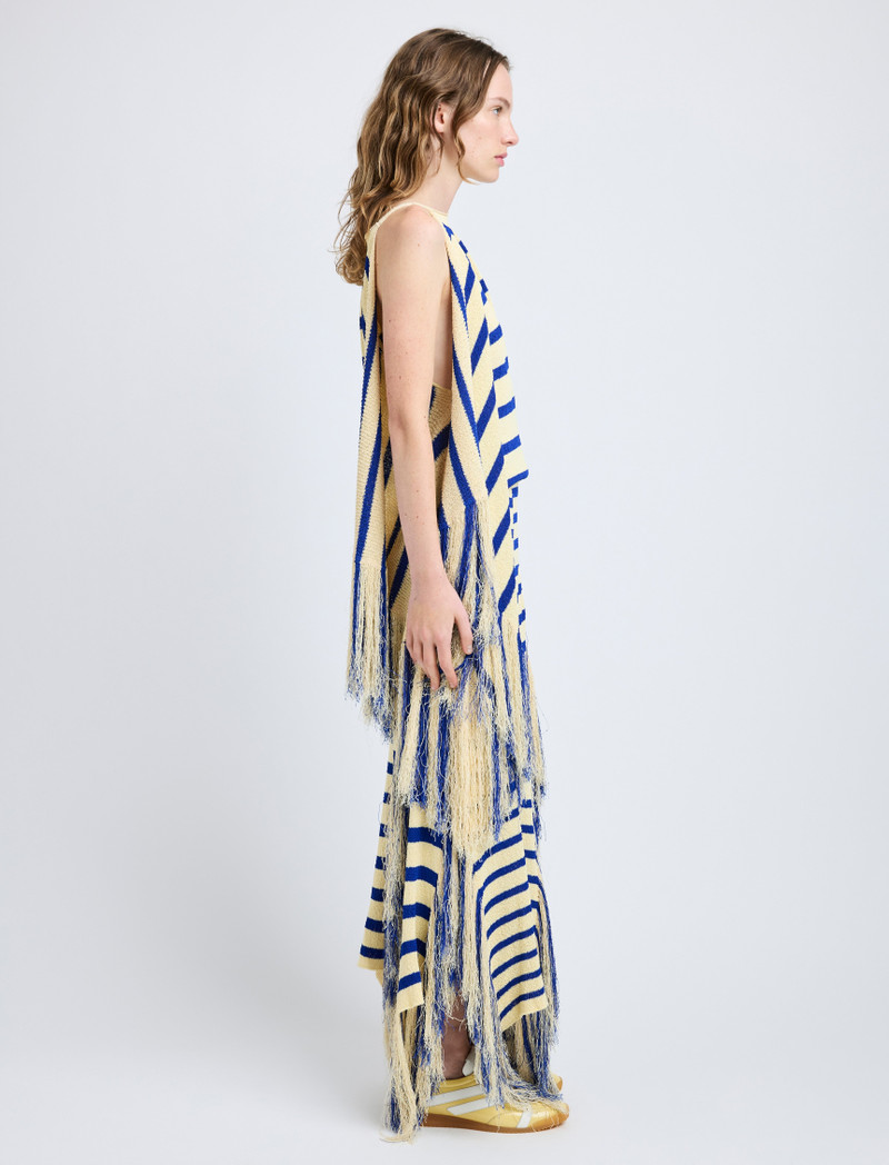 Proenza Schouler Yves Skirt in Stripe Fringed Knit outlook