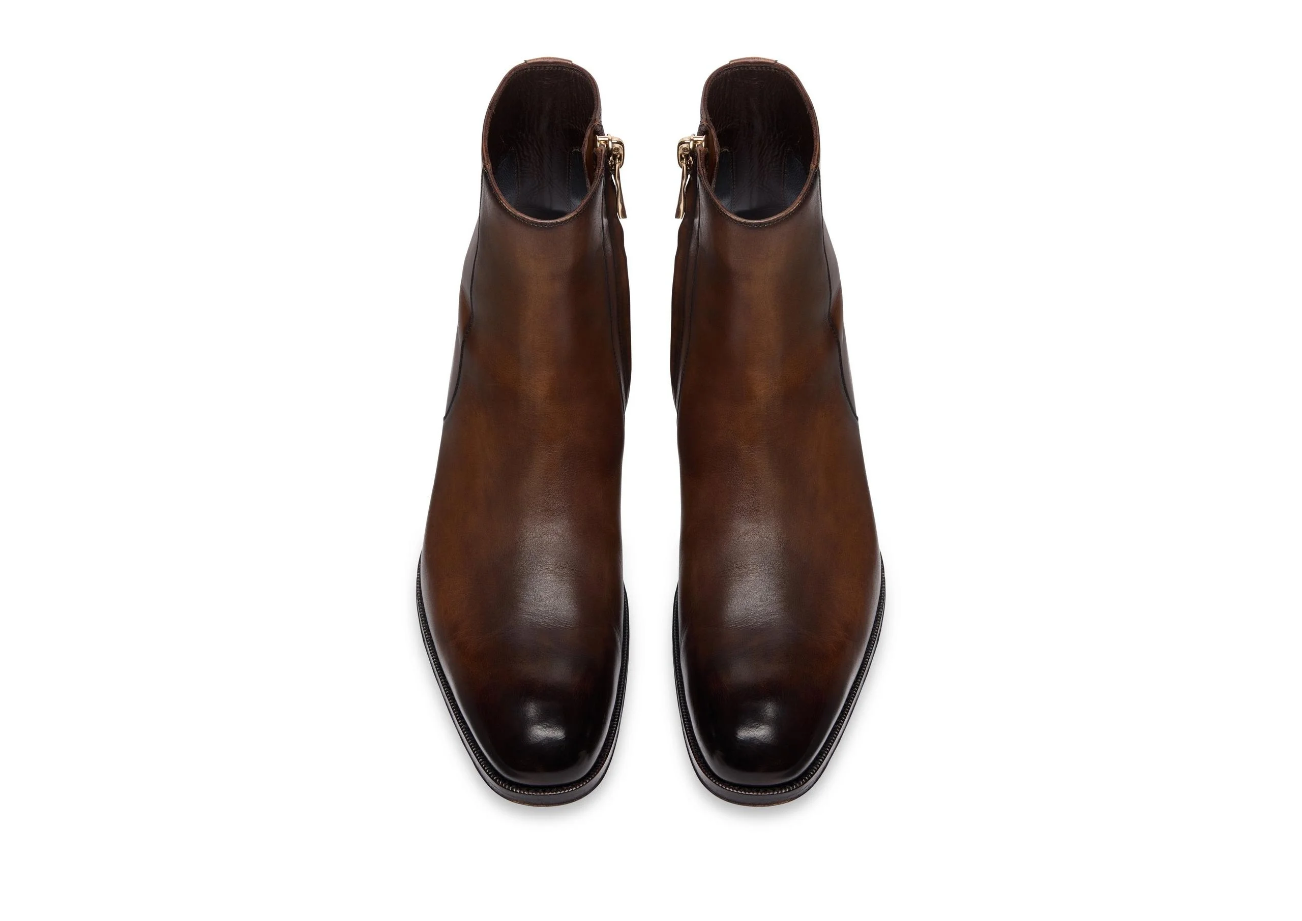 BURNISHED LEATHER EDGAR ZIP BOOT - 1